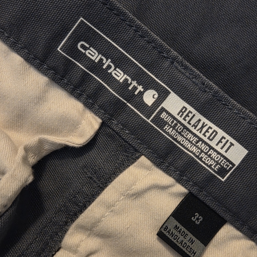 Men's Carhartt Blue Relaxed Fit Rugged Flex Cargo Shorts. Size 33 - Picture 4 of 6
